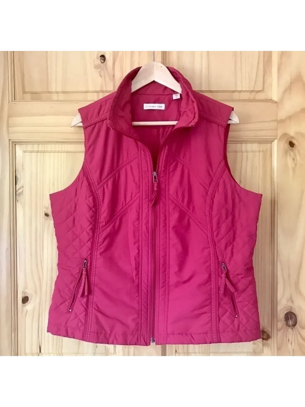 Coldwater Creek fuchsia lightweight quilted vest size large (14/16)